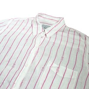 Rails Shirt Womens Small Pineapple Stripe Linen Blend Button Down Small Resort